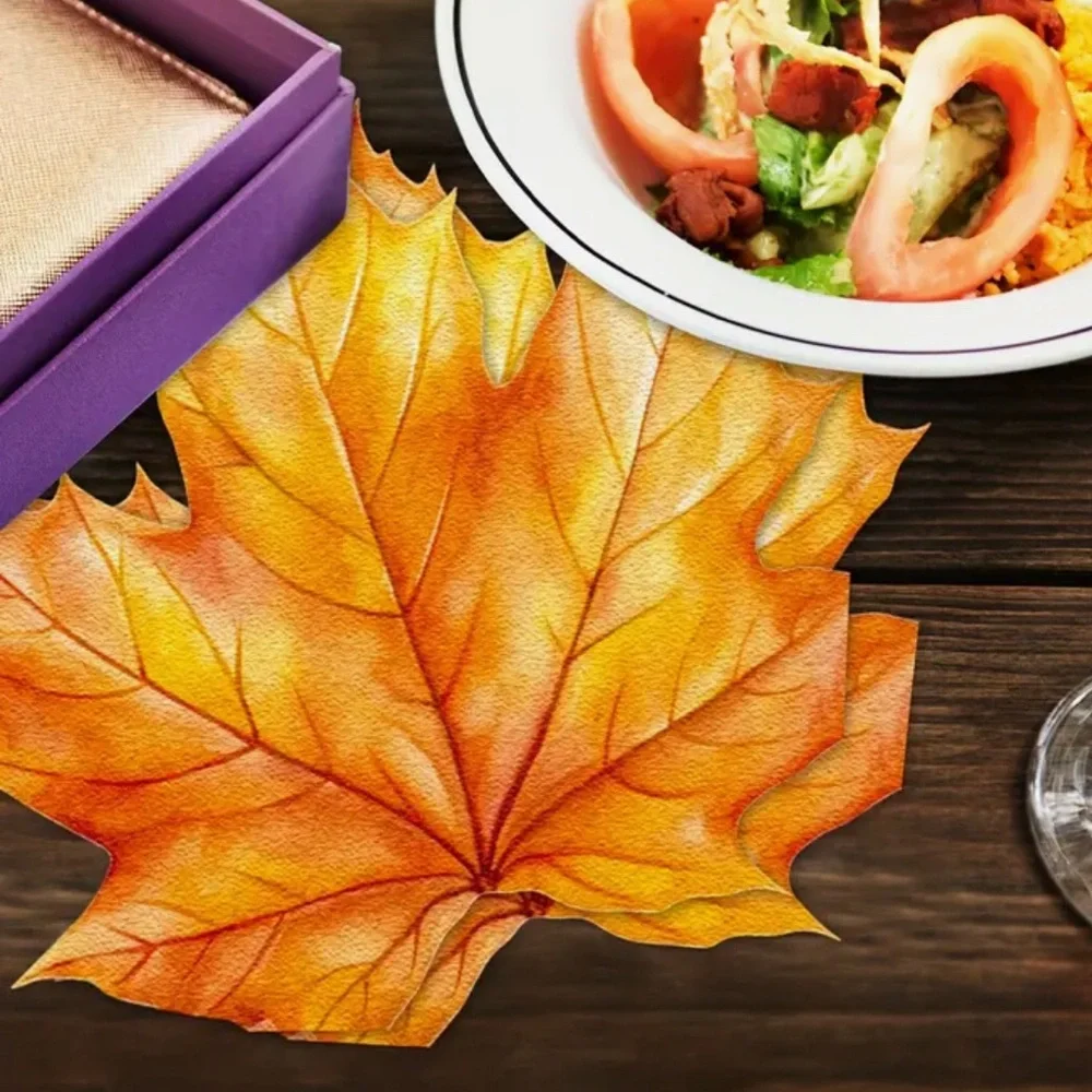 Autumn Maple Shaped Leaves Paper Napkins Party Decor - 20pcs